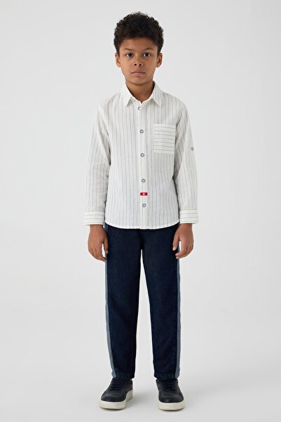 NBT JEANS BG Store Ανδρικό Παιδικό Πουκάμισο Ριγέ