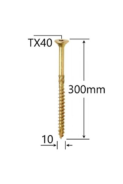 Mag-Krak Surub Dulgherie Cap Inecat 10x300 mm Torx TX50 - 50buc/cutie