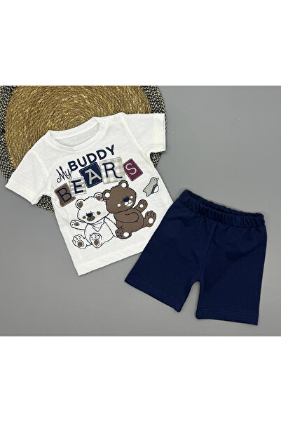 Poppy Baby Boy Teddy Bear Printed T-Shirt and Shorts Set - 6-18 Months