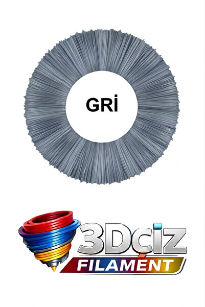 3D Çiz PLA 3D Kalem Filament PLA Gri Renk (2x5 metre) 10 Metre PLA Filament