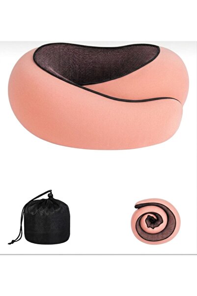 WHITEBLANCO Eudora Orthopedic Spiral Travel and Neck Pillow Salmon Pink 100% ...