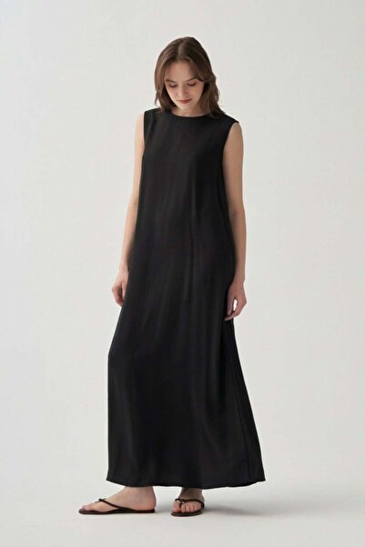 ALLDAY Black-Modal Sleeveless Undergarment Dress