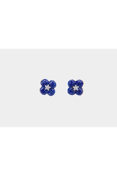 LABELRM Sapphire Blue Bloom Statement Earrings