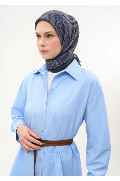 Silk Home Φουλάρι Βισκόζης Βελόρα Τέσσερις Εποχές Μοτίβο Έτρο Καπνιστό Γκρι 9...