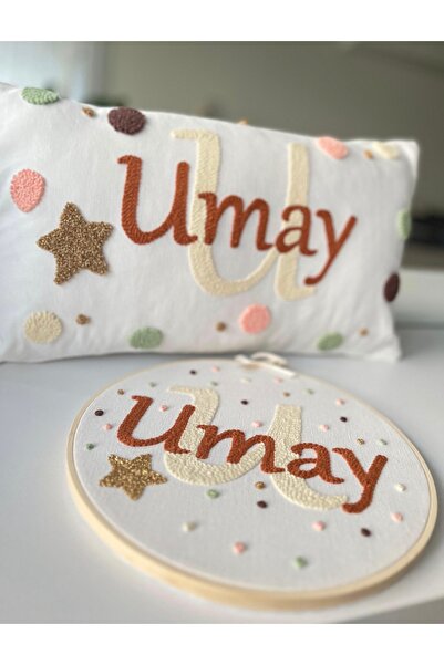 afralya home İsimli Bebek kapı süsü-takı yastığı takımı, punch nakışlı bebek ...