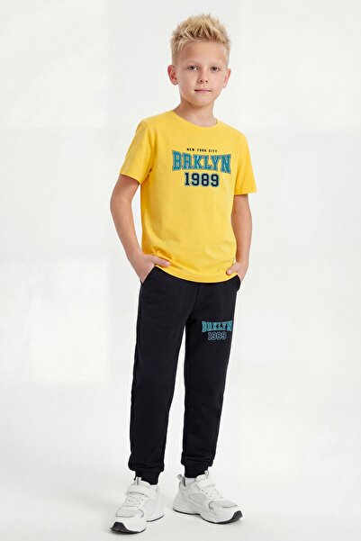 YA KO KİDS Tricou cu mânecă scurtă și pantaloni lungi de trening pentru băieți