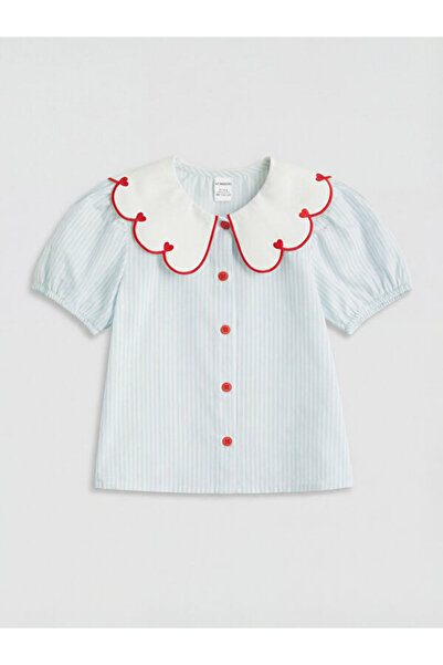 LC Waikiki قميص بناتي مخطط بياقة روبا من RMZ GİYİM FARKIYA