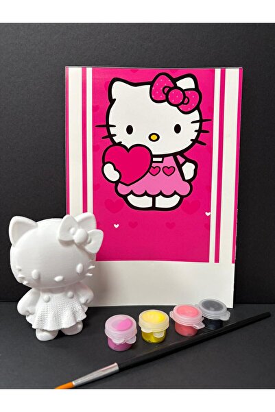 Aren Design HELLO KİTY -Al Boya Hobi Seti - 3D 3 BOYUTLU (10CM) Büyük Boy Boy...