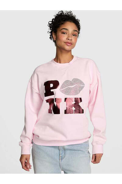 PİNK Ivy Oversize Bisiklet Yaka Sweatshirt