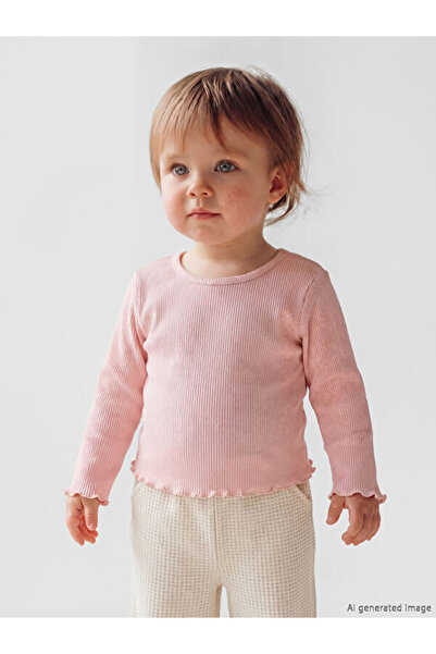 LC Waikiki Rmz Gi̇yi̇m Farkiyla Zero Roba Collar Heart Printed Baby Girl Blouse