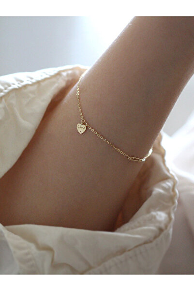 FridayIn Gold Tone Dainty Heart Bracelet with "You & I" Engraving, Adjustable...