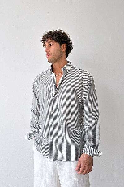 Flaw Wear Solar Stripes Siyah Gofre Çizgili Gömlek