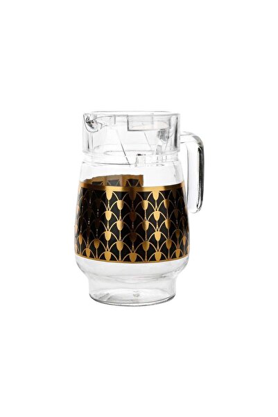 Crystal Drops Glass Water Jug, Golden Design