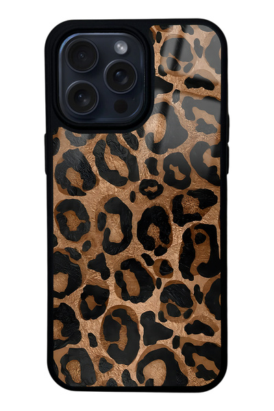 Spoyi iPhone 14 Pro Max Leopar Tasarımlı Glossy Telefon Kılıfı