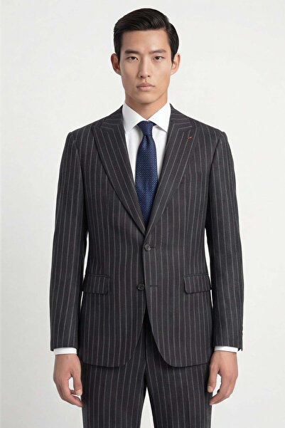 Giotelli Men's Viscose Blended 6 Drop Classic Anthracite Suit