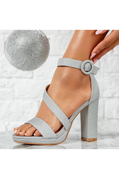 Zaira Γυναικεία Πέδιλα με Τακούνι Σεβίλ Ασημί # 14194 - 36