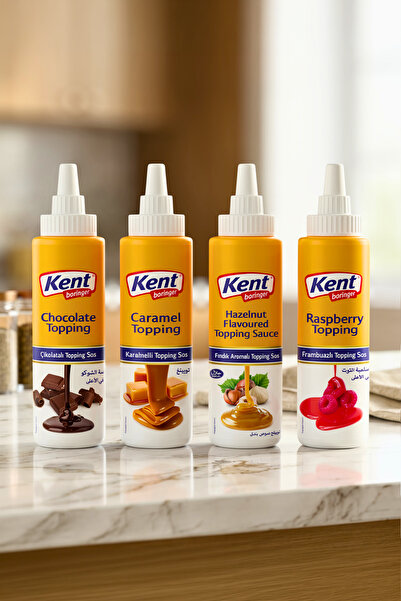 Kent Boringer Topping Sos 4'lü Avantajlı Set (Çikolatalı-Karamelli-Fındıklı-F...