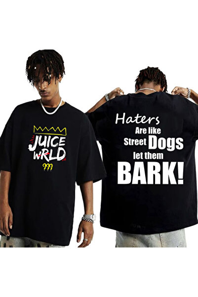 MAGORS Juice Wrld Printed Unisex Oversize Cut 100% Cotton Crew Neck Black Rap...