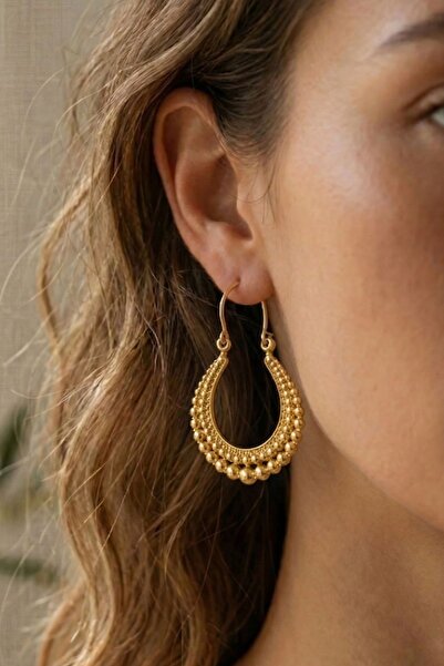 Clandestino Vintage Style Beaded Drop Earrings Gold Color