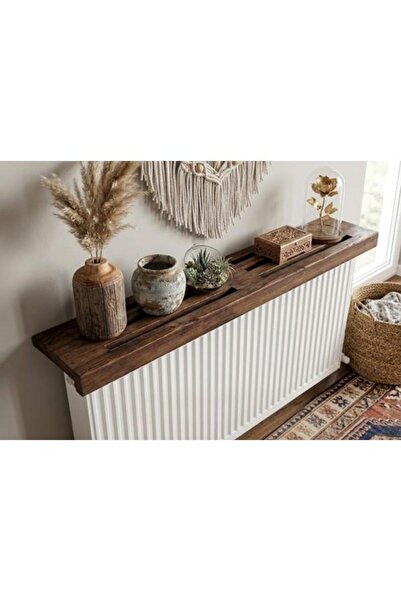 maison linden Eskitme Masif Ahşap Petek Üstü Raf 120 cm Dekoratif Kalorifer Ü...