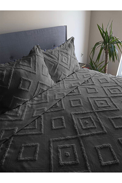 REYS Iskandinav Çift Kişilik Yatak Örtüsü Takımı 235x250 - ANTRASİT -