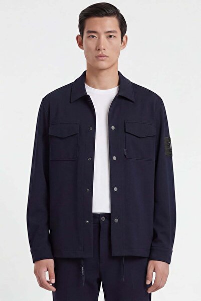 Giotelli Men's Navy Blue Bomber Jacket Viscose Blend Suit