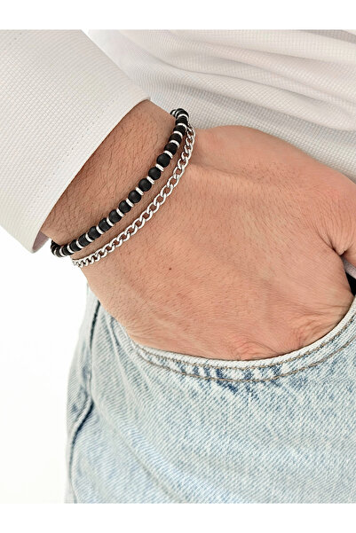 FERRO Black and Silver Steel Men's Bracelet Frj10168A-J 2 Year Warranty Gift ...