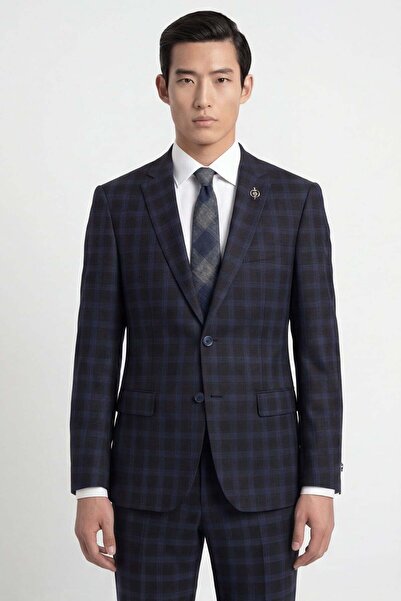 Giotelli Men's 100% wool 6 drop classic black suit