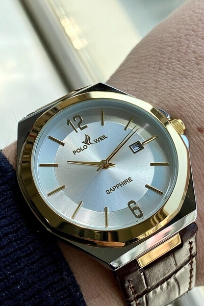 Polo Weil Pl002M Leather Men's Wristwatch with Strap