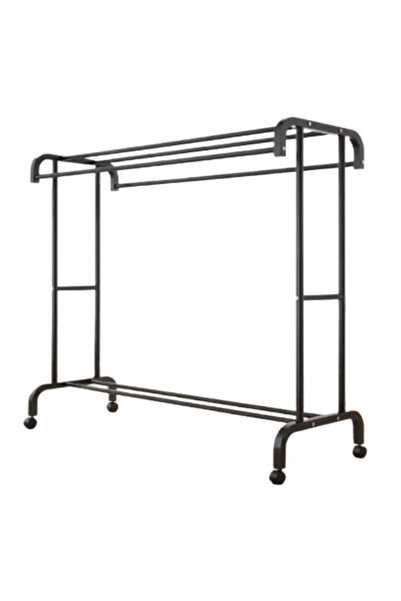 Amir Suport metalic pentru haine cu 2 rafturi, capacitate 50 kg, design arcui...