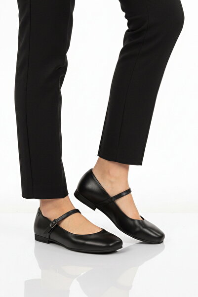 Pierre Cardin Black Banded Lightweight Women's Ballerinas Pc-54810 Z