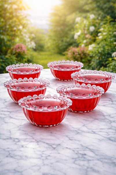 YzHome 6-Piece Glass Beaded Bowl Breakfast Jam Bowl Snack Bowl 12*8cm