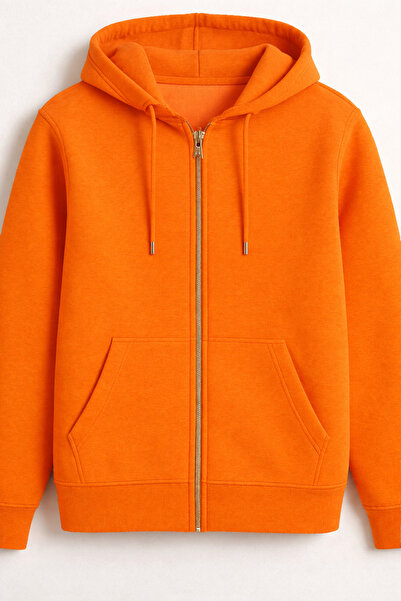 KaparsanAl Basic Fermuarlı Kapüşonlu Sweatshirt Unisex Hoodie