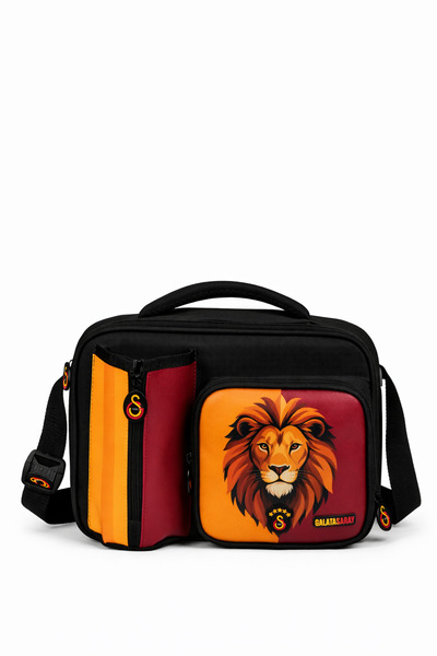 Galatasaray Lisanslı Aslan Desenli 3 Bölmeli Su İtici Kumaşlı Beslenme Çantası