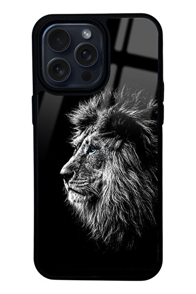 Spoyi iPhone 15 Pro Max Aslan Tasarımlı Glossy Telefon Kılıfı
