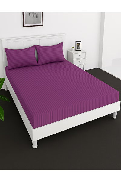 DesertDeals Deep Fitted Bed Sheet +2Pcs Pillow Covers, King/Queen/Double/Sing...