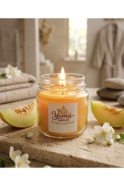 YümanınYumağı Yasemin ve Kavun Kokulu %100 Soya Wax 100cc Kapaklı Cam Kavanoz...