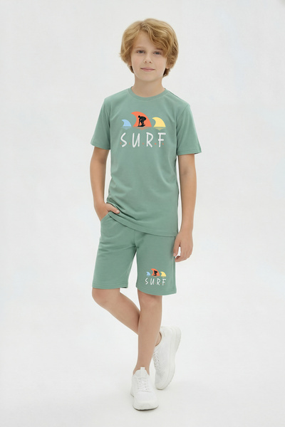 YA KO KİDS Футболка з круглим вирізом, яскраві капрі, футболка з круглим вирі...