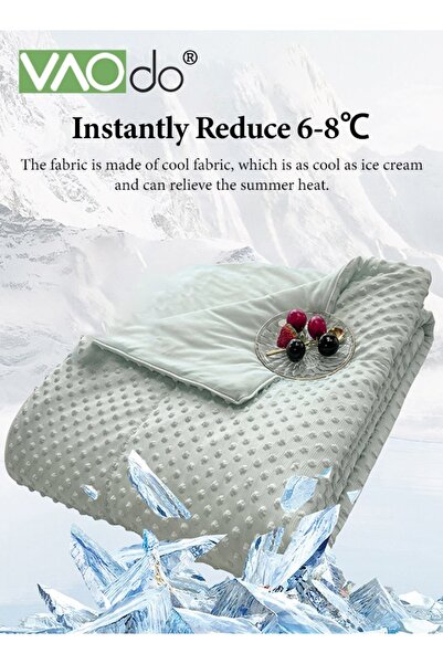 VAODO Home Waffle Cooling Quilt Cool Touch Fabric Absorbs Body Heat Double Si...