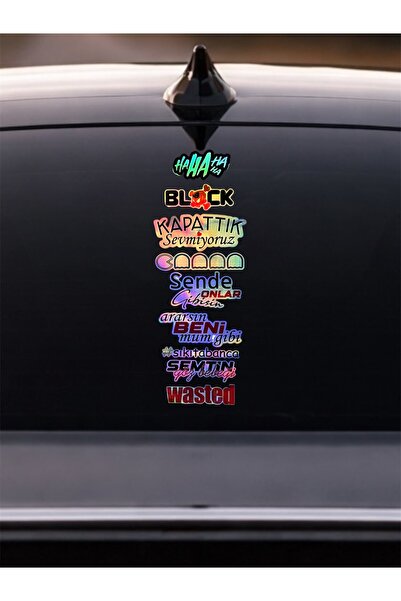 sticker مجموعة هولوغرام أوتو للزجاج الخلفي مقاس 40 × 15 سم - مجموعة ملصقات زج...