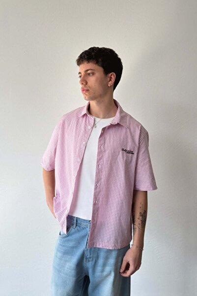 Flaw Wear Dnevna urbana košulja kratkih rukava sa vezom i kariranim uzorkom