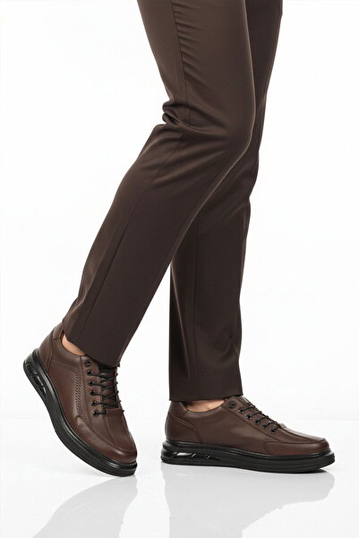 AYAKMOD Brown Genuine Leather Heel Gel Anatomical Men's Casual Shoes 820 m