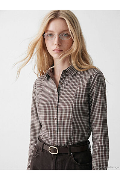 LC Waikiki Rmz Gi̇yi̇m Farki̇yla Checkered Embroidered Women's Shirt