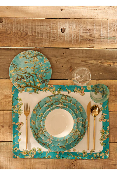 Bella Maison Van Gogh Almond Blossom porselen 24 Parça 6 Kişilik Yemek Takımı...