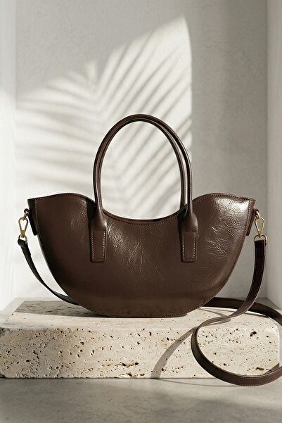 InStyle Women's Half Moon Bitter Brown Hand and Shoulder Bag