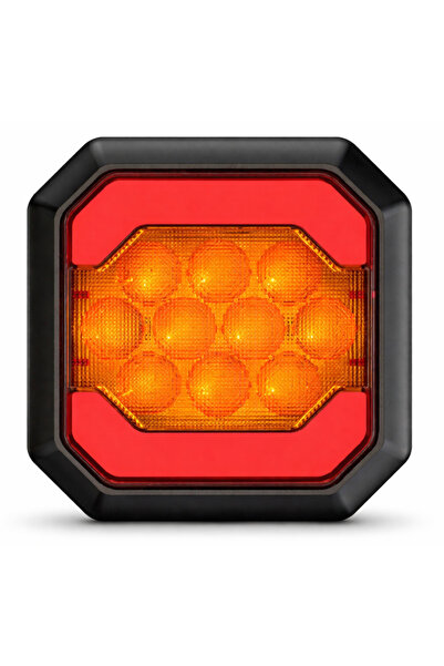 Ruan Lumină LED spate auto 12V/24V, Stop + Poziție, Design pătrat, Lumină roș...