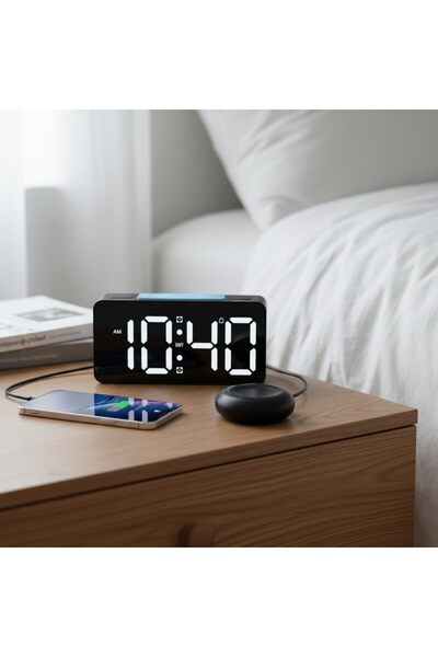 KRM ساعة منبه عالية الصوت مع هزاز للسرير