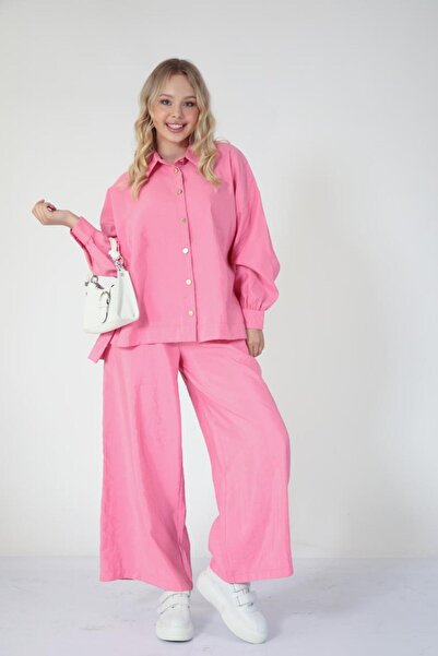 Suede Style 5834 - Stylish Comfortable Woven Cotton Fabric Casual Women's Set