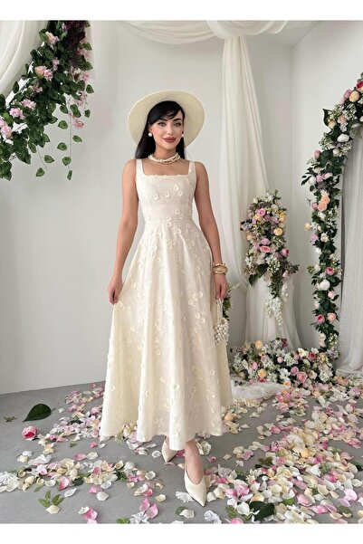 conconmoda Myra Çiçek Detaylı Elbise