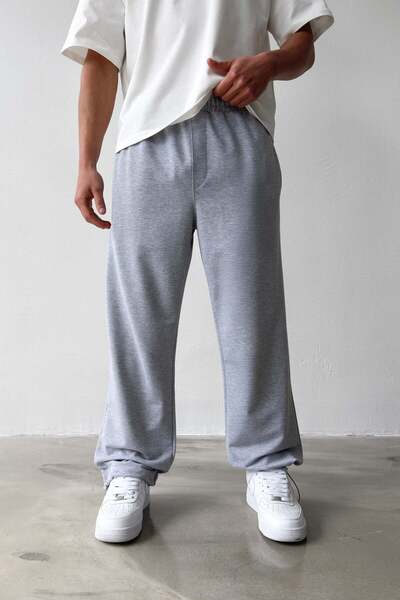 Flaw Wear Basic Paça Stoper Gri Melanj Eşofman Altı